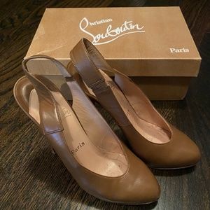 Christian Louboutin Size 38.5 Napa Leather Slingback